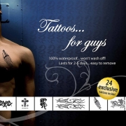 Косметика по уходу за телом - интимная косметика - временные татуировки для мужчин фото