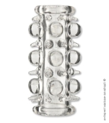 Кольца и насадки - силиконовая эластичная насадка penis sleeve clear фото