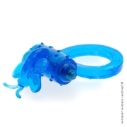 Кольца и насадки - вибронасадка на член flutter vibrating ring blue фото