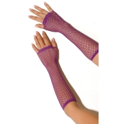 Сексуальные женские аксессуары - длинные фиолетовые перчатки в сетку 1041-pur фото