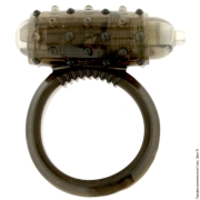 Кольца и лассо на член - эрекционное кольцо с вирацией mini vibrating cockring black фото