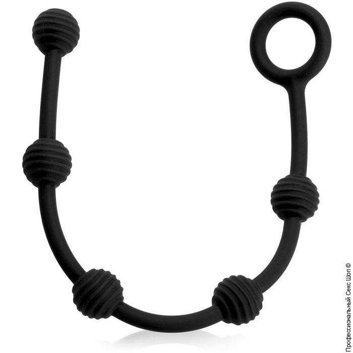 Анальная цепочка Toyfa A-Toys с вибрацией, 32,7 см, черный 0T-00010981 - TOYFA - Анальные ёлочки - Купить