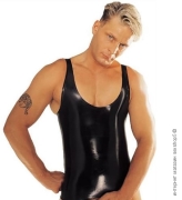 Сексуальное мужское белье - латексная мужская майка latex vest  фото