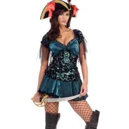 Фото rubies - high seas babe blue pirate costume - платье пиратки, xl в профессиональном Секс Шопе