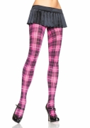 Колготки - leg avenue - колготки с принтом шотландка, s-l (розовый) фото