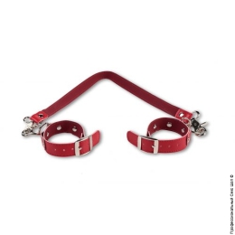 Фото наручники красные со связкой в профессиональном Секс Шопе