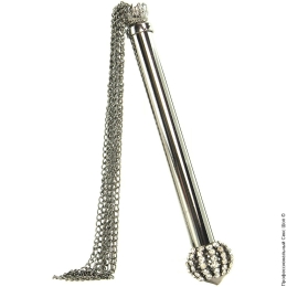 Фото металлическая плеть midnight jeweled gunmetal chain tickler в профессиональном Секс Шопе
