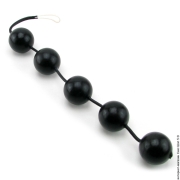 Анальні кульки - анально-вагінальні чорні кульки з кільцем power balls фото