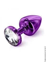 Фото пробка diogol anni round purple 35мм с кристаллом сваровски в профессиональном Секс Шопе