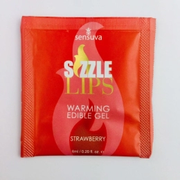 Фото sensuva - sizzle lips strawberry - пробник массажного геля, 6 мл. в профессиональном Секс Шопе