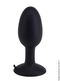 Фото анальна пробка з внутрішнім кулькою roll play large black, 11х4см в профессиональном Секс Шопе