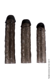 Фото набор насадок для пениса - alex black 3 in 1 в профессиональном Секс Шопе
