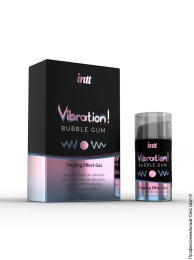 Фото рідкий вібратор для пар зі смаком жуйки intt vibration bubble gum, 15мл в профессиональном Секс Шопе