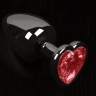 Маленька графітова анальна пробка з кристалом у вигляді сердечка - Маленька графітова анальна пробка з кристалом у вигляді сердечка