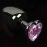 Маленька графітова анальна пробка з кристалом у вигляді сердечка - Маленька графітова анальна пробка з кристалом у вигляді сердечка