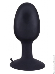 Фото велика анальна пробка з кулькою всередині roll play extra large black, 12х5,5см в профессиональном Секс Шопе