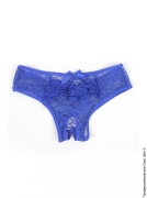 Женская сексуальная одежда и эротическое белье (сторінка 43) - сині трусики з вирізом в інтимній зоні фото