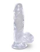На присоске - pipedream king cock clear 5" cock with balls - реалистичный фалоимитатор на присоске, 10.8х3.55 см, (прозрачный) фото