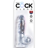 Pipedream King Cock Clear 5" Cock with Balls - Реалистичный фалоимитатор на присоске, 10.8х3.55 см, (прозрачный) - Pipedream King Cock Clear 5" Cock with Balls - Реалистичный фалоимитатор на присоске, 10.8х3.55 см, (прозрачный)