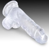 Pipedream King Cock Clear 5" Cock with Balls - Реалистичный фалоимитатор на присоске, 10.8х3.55 см, (прозрачный) - Pipedream King Cock Clear 5" Cock with Balls - Реалистичный фалоимитатор на присоске, 10.8х3.55 см, (прозрачный)