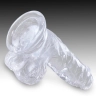 Pipedream King Cock Clear 5" Cock with Balls - Реалистичный фалоимитатор на присоске, 10.8х3.55 см, (прозрачный) - Pipedream King Cock Clear 5" Cock with Balls - Реалистичный фалоимитатор на присоске, 10.8х3.55 см, (прозрачный)
