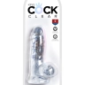 Pipedream King Cock Clear 5" Cock with Balls - Реалистичный фалоимитатор на присоске, 10.8х3.55 см, (прозрачный) - Pipedream King Cock Clear 5" Cock with Balls - Реалистичный фалоимитатор на присоске, 10.8х3.55 см, (прозрачный)