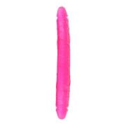 Силіконові фалоімітатори - подвійний фаллоімітатор з силікону double dong pink фото