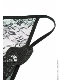 Фото черные трусики с ажурной вышивкой в профессиональном Секс Шопе