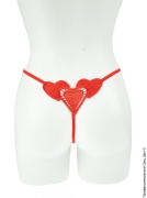Женские сексуальные трусики шортики и эротические стринги (сторінка 10) - червоні трусики з сердечками фото
