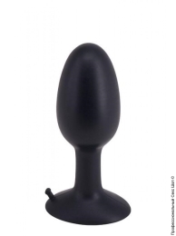 Фото анальная пробка с шариком roll play medium black, 9х3,5см в профессиональном Секс Шопе
