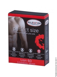 Фото насадки з високоякісного латексу malesation lion 60 - 3 шт. в профессиональном Секс Шопе