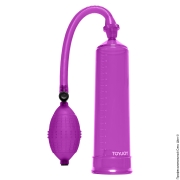 Чоловічі вакуумні помпи - фіолетова помпа для члена з грушею power pump purple фото