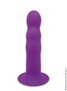 Фалоімітатори (сторінка 35) - фалоімітатор solid love ribbed purple чутливий до температури, 18х4см фото