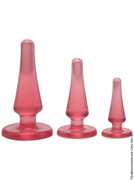 Фото набір пробок doc johnson crystal jellies - pink, діаметри 2см, 3см, 4см в профессиональном Секс Шопе