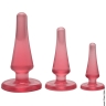 Набір пробок Doc Johnson Crystal Jellies - Pink, діаметри 2см, 3см, 4см