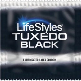 Фото lifestyles - tuxedo black - презерватив чёрный, 1 шт в профессиональном Секс Шопе