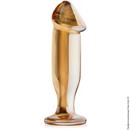 Фото скляна анальна пробка у формі пеніса плаг для ануса в профессиональном Секс Шопе