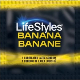 Фото lifestyles - flavors banana - презерватив ароматизированный, 1 шт (банан) в профессиональном Секс Шопе