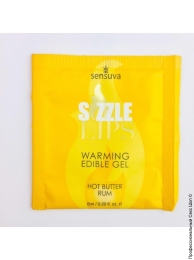 Фото массажный гель-пробник sensuva - sizzle lips butter rum (сладкий ром) в профессиональном Секс Шопе