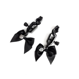 Фото art of sex - nipple clamps black bow - зажимы для сосков с бантиками в профессиональном Секс Шопе