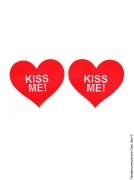 пестіс | Наклейки на грудь - червоні наклейки на груди kiss me! фото