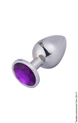 Анальні іграшки (сторінка 8) - анальна пробка з фіолетовим кристалом, s, m фото