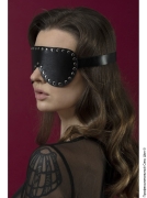 Маски - кожаная черная маска на глаза с заклепками feral feelings - blindfold mask фото