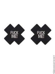 Фото черные наклейки на грудь  fuck me! в профессиональном Секс Шопе