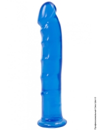 Фото гелевий фалоімітатор doc johnson jelly jewels - dong with suction cup - blue в профессиональном Секс Шопе