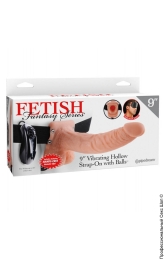 Фото страпон з вібрацією 9 vibrating hollow strap-on with balls в профессиональном Секс Шопе