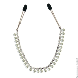 Фото украшение цепочка с зажимами для сосков sportsheets midnight pearl chain nipple clamps в профессиональном Секс Шопе