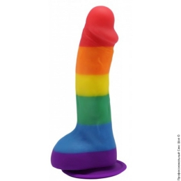 Фото фаллоимитатор c мошонкой pride dildo silicone rainbow в профессиональном Секс Шопе