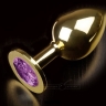 Велика золотиста анальна пробка з кристалом - Велика золотиста анальна пробка з кристалом