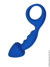 Фото анальна пробка з кільцем adrien lastic budy blue, діаметр 2,5 см в профессиональном Секс Шопе